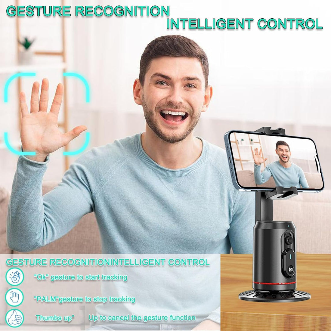 AI-Powered 360 Smart Face Tracking Phone Holder