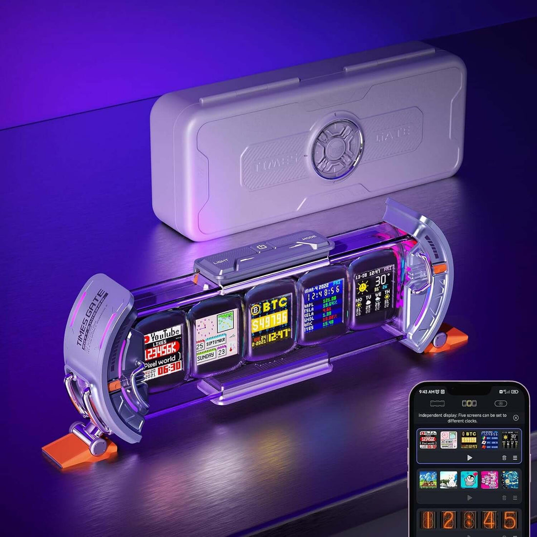 Divoom Times Gate Cyberpunk Desk Clock