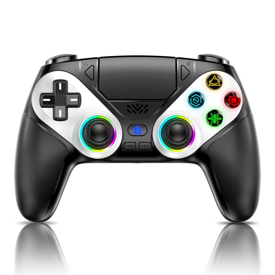 PS5 Wireless Controller with Turbo, RGB Lighting &amp; Dual Vibration
